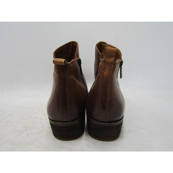 Lucky Brand Womens Size 9.5 M Brown Leather Zip Ankle Fashion Boots Bootie - Picture 7 of 11